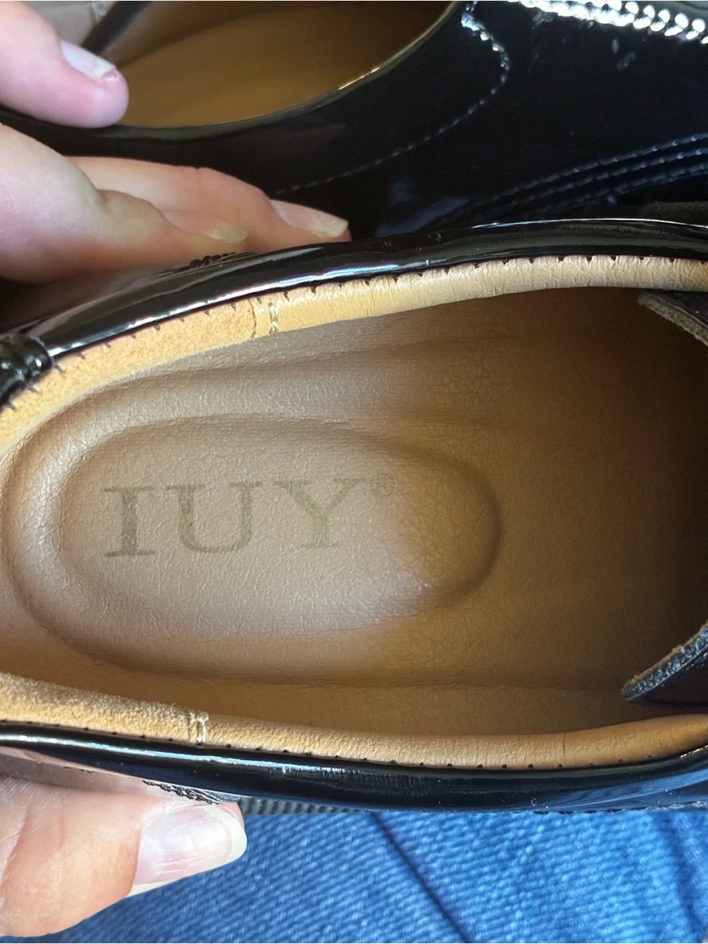 Women’s Black Patent Lace-Up Platform Oxfords With Lug Soles